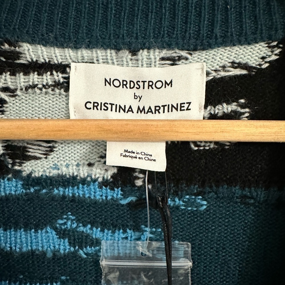NWT Nordstrom x Christina Martinez Abstract Prints Knitted Cardigan - Picture 3 of 7